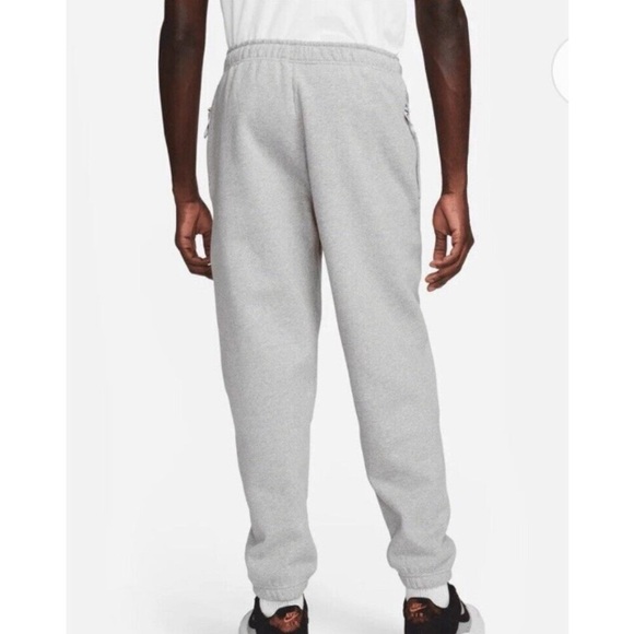 Nike Solo Swoosh Fleece Jogger Pants Sweatpants DX1364-063 Men's Grey S Workout - Picture 2 of 15
